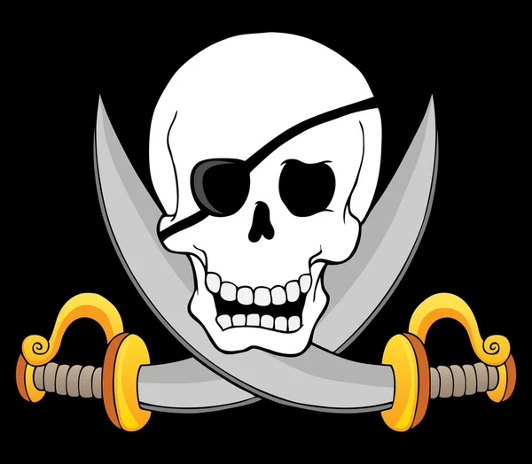 Пиратский череп тема 3 — стоковый вектор