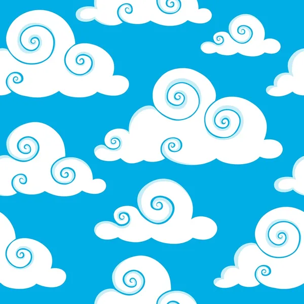 Nahtloser Hintergrund mit Wolken 6 — Stockvektor
