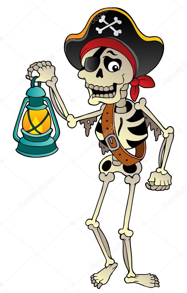 Pirate skeleton with lantern Stock Vector by ©clairev 10632954
