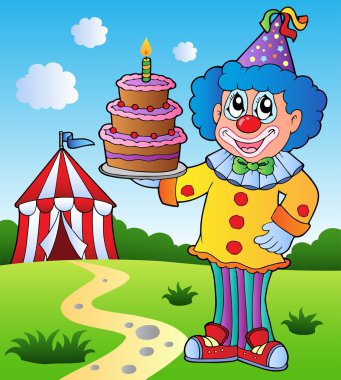 Clown theme picture 1 clipart