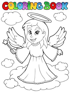 Coloring book angel theme image 1 clipart