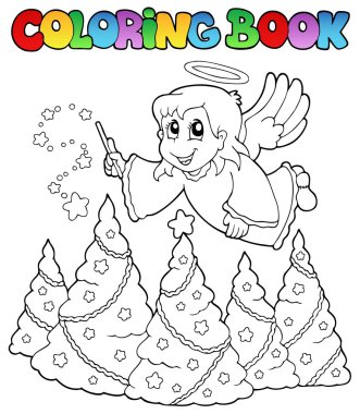 Coloring book angel theme image 2 clipart
