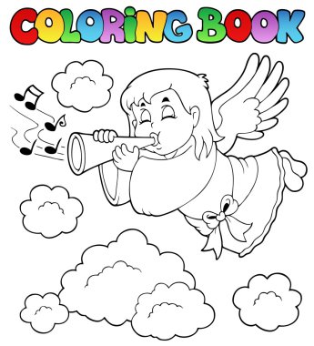 Coloring book angel theme image 3 clipart