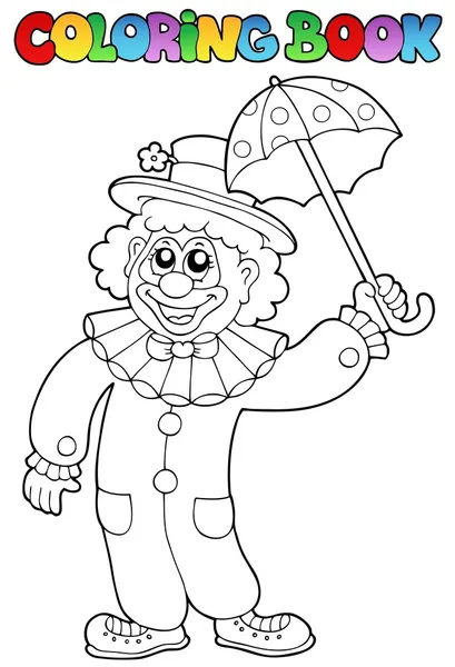 Livre à colorier avec clown heureux 6 — Image vectorielle