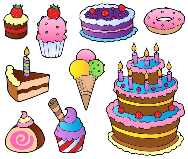 Collection de gâteaux variés 1 — Image vectorielle