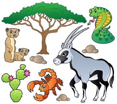 Savannah animals collection 1 clipart