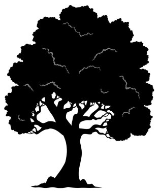 Tree shaped silhouette 1 clipart