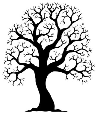 Tree shaped silhouette 2 clipart