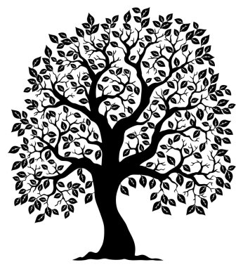 Tree shaped silhouette 3 clipart