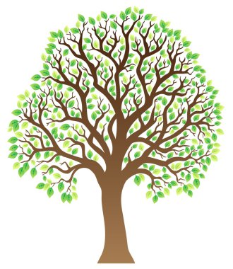 Tree with green leaves 1 clipart