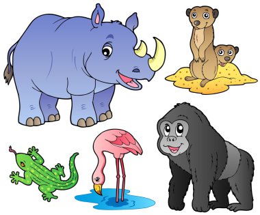 Zoo animals set 1 clipart