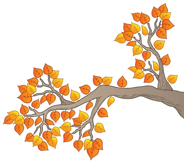 Dessin animé branche d'arbre avec feuilles 2 — Image vectorielle