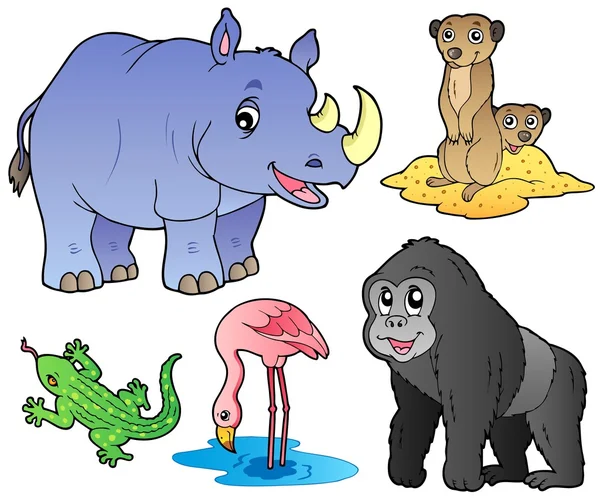Ensemble d'animaux de zoo 1 — Image vectorielle