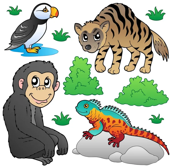 Ensemble d'animaux du zoo 2 — Image vectorielle
