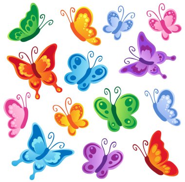 Various butterflies collection 1 clipart