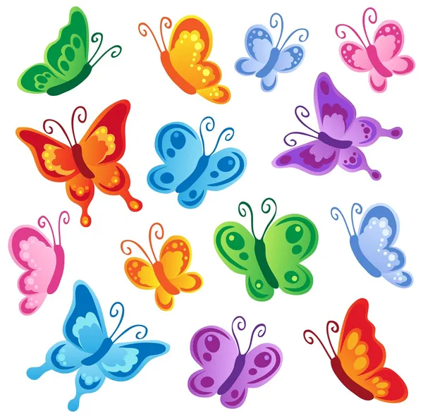 다양 한 나비 컬렉션 1 스톡 일러스트레이션