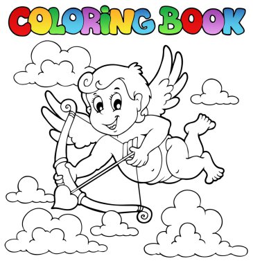 Coloring book Valentine theme 1 clipart