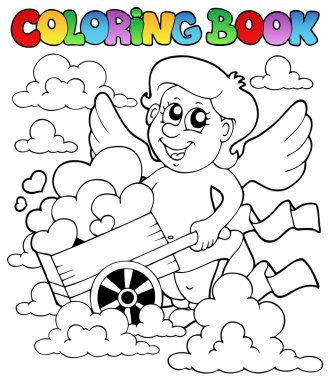 Coloring book Valentine theme 3 clipart