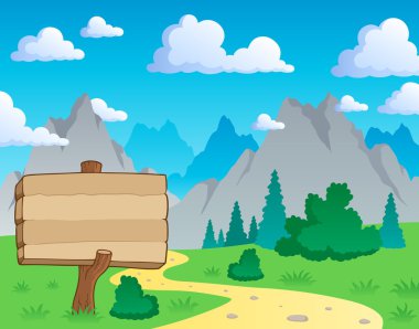 Mountain theme landscape 2 clipart