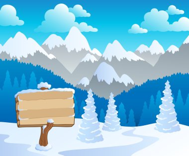 Mountain theme landscape 5 clipart