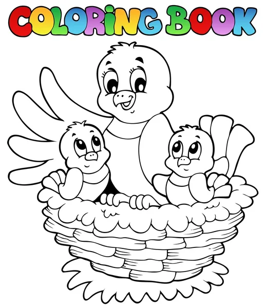 Coloring book bird theme 1 — Stock Vector