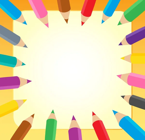 Marco con lápices de colores 1 — Archivo Imágenes Vectoriales