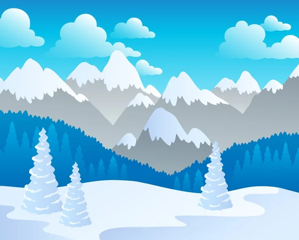 Paysage thématique montagne 4 — Image vectorielle