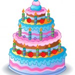 Big cartoon birthday cake — Stock Vector © clairev #3735573