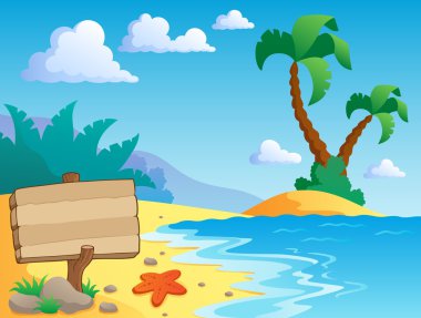 Beach theme scenery 2 clipart