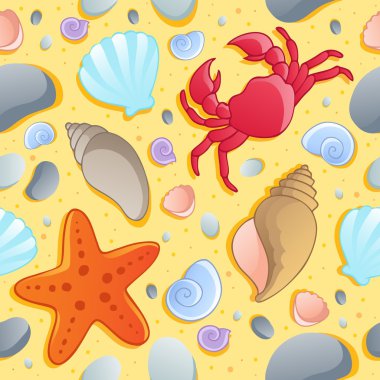 Beach theme seamless background 1 clipart