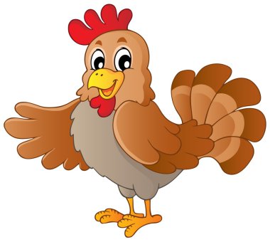 Happy cartoon hen clipart