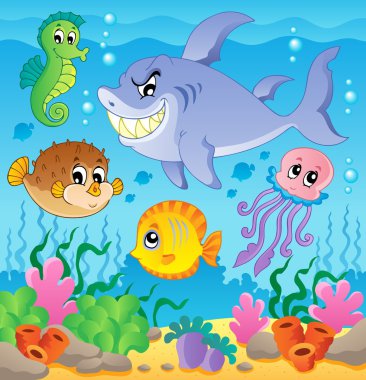 Image with undersea theme 3 clipart