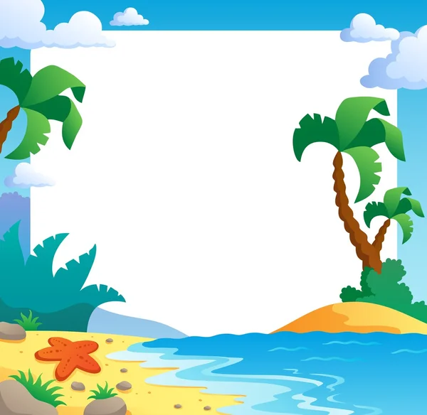 Beach theme frame 1 — Stockvector