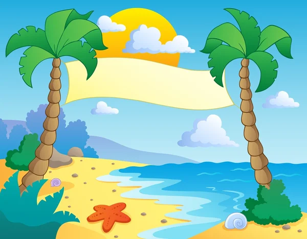 Beach theme scenery 4 — Stock Vector