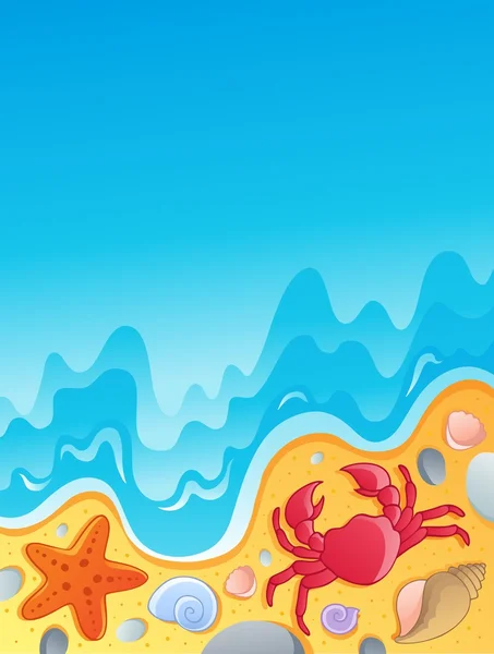 海滩上的贝壳和海洋动物 2 — 图库矢量图片