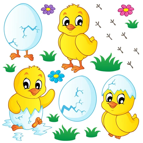 Cute chickens collection — Stock Vector