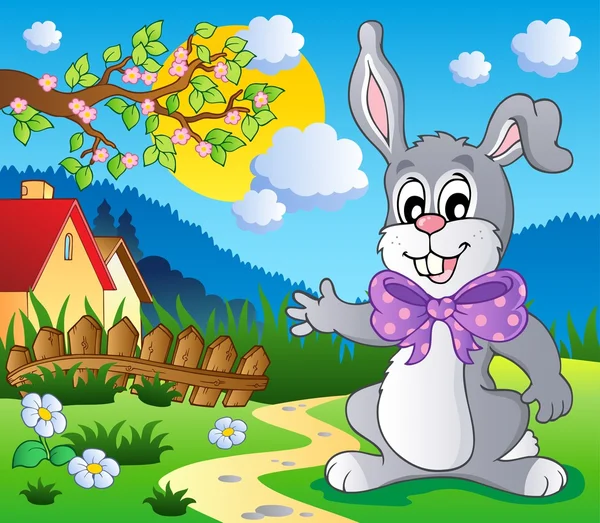 Easter bunny temabild 5 — Stock vektor