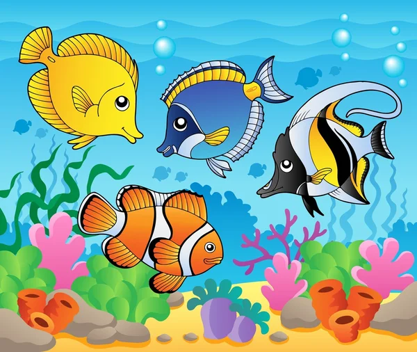 魚のテーマの画像 3 — ストックベクタ