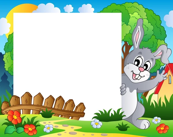 Marco con tema de conejo de Pascua 1 — Archivo Imágenes Vectoriales