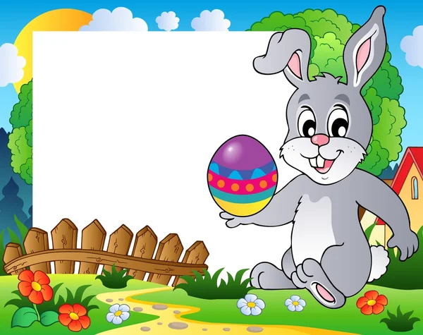 Cadre avec lapin de Pâques thème 3 — Image vectorielle