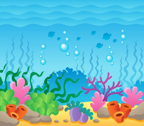 Gambar dengan tema bawah laut 1 - Stok Vektor