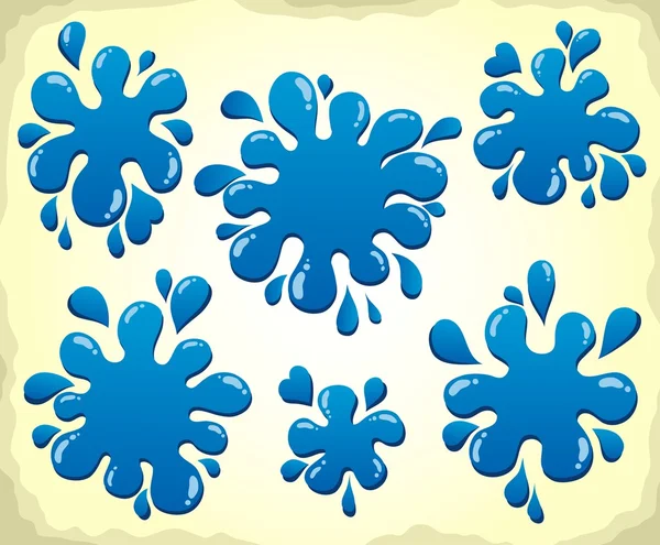 Différentes taches d'encre bleue 1 — Image vectorielle