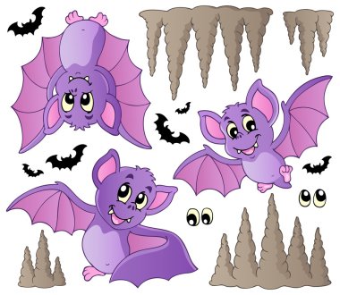 Cartoon bats collection clipart