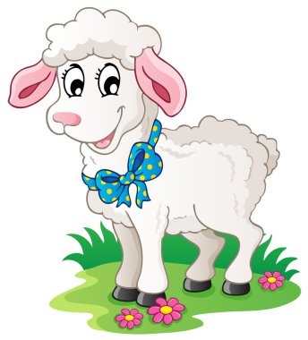 Cute cartoon lamb clipart