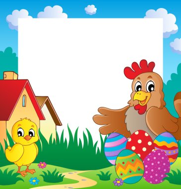 Frame with Easter theme 2 clipart