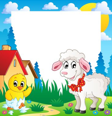 Frame with Easter theme 4 clipart