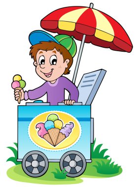 Happy ice cream man clipart