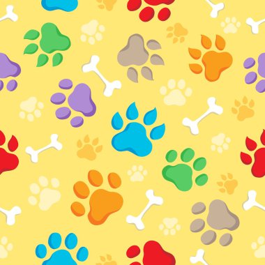 Seamless background with paws 1 clipart