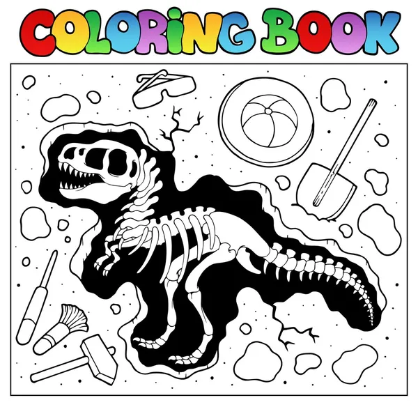 Libro da colorare con sito di scavo — Vettoriale Stock