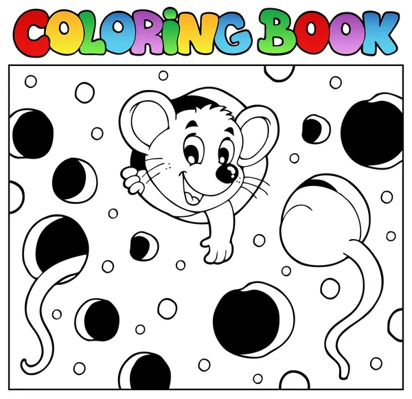 Coloring book with mouse 2 — Stock Vector